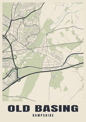 Old Basing Street Map Poster
