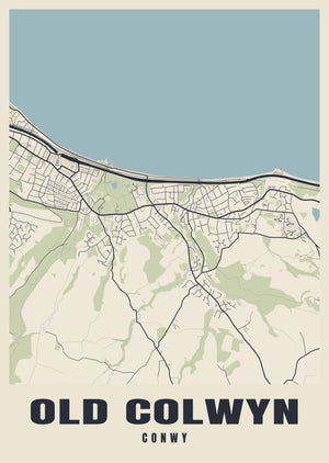 Old Colwyn Street Map Poster