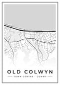 Street map poster of Old Colwyn town centre, Conwy
