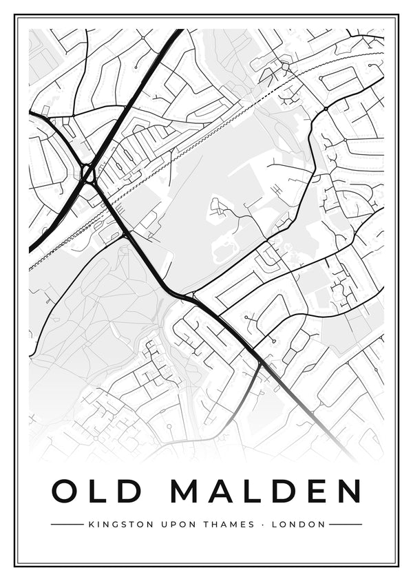Old Malden Street Map Poster