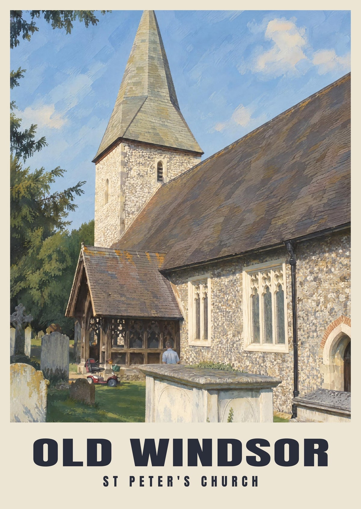 St Peter's Church, Old Windsor poster, British Heritage style