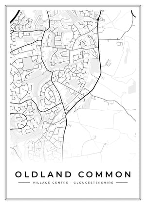 Oldland Common Village Centre Street Map Poster