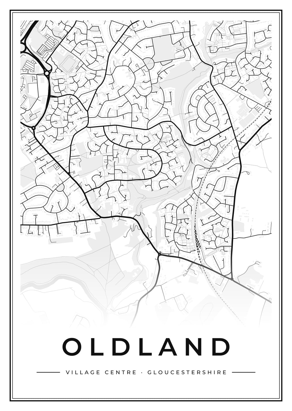 Street map poster of Oldland village centre, Gloucestershire