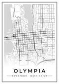 Street map poster of downtown Olympia, Washington