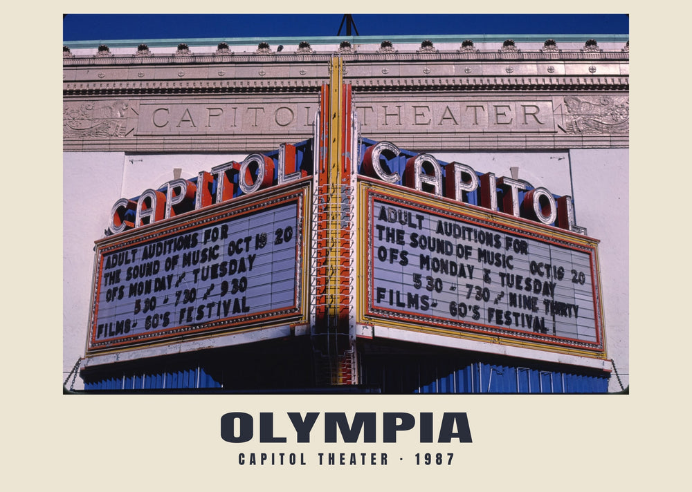 Capitol Theater, Olympia, Washington — 1987 · Historischer Fotodruck