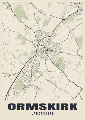 Ormskirk Street Map Poster