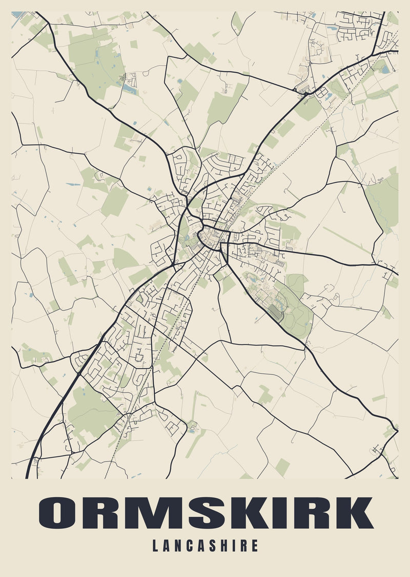 Ormskirk Street Map Poster