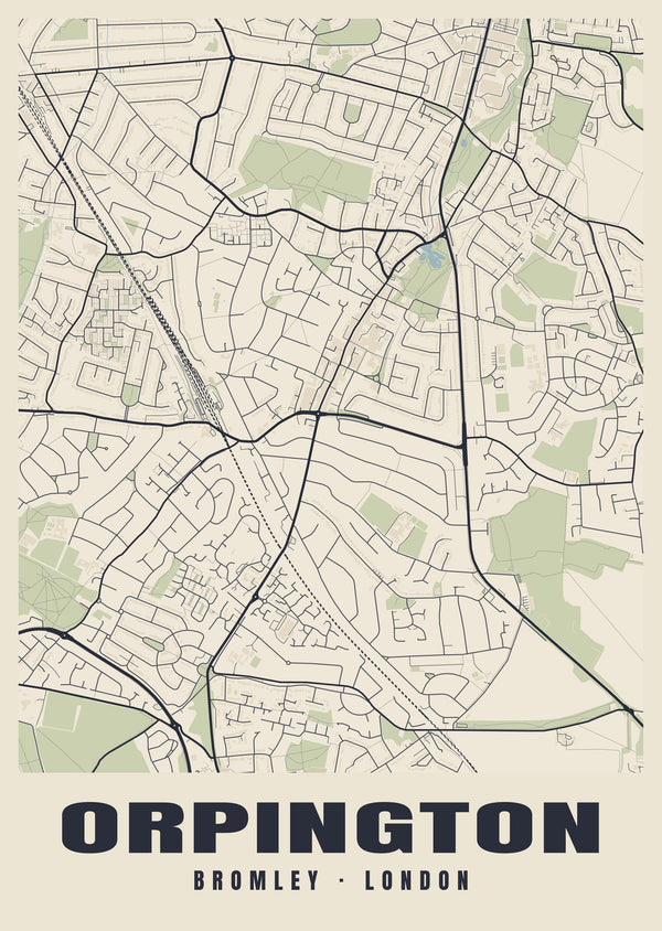 Orpington Heritage Street Map Poster