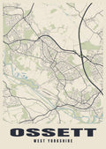 Street map poster of Ossett, West Yorkshire