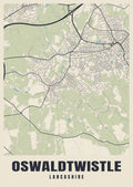 Street map poster of Oswaldtwistle, Lancashire