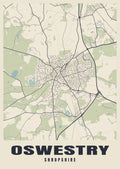 Street map poster of Oswestry, Shropshire
