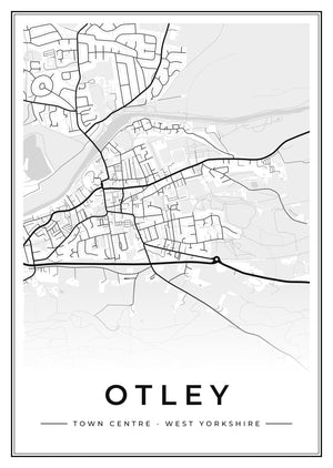 Otley Town Centre Street Map Poster