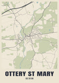 Street map poster of Ottery St Mary, Devon