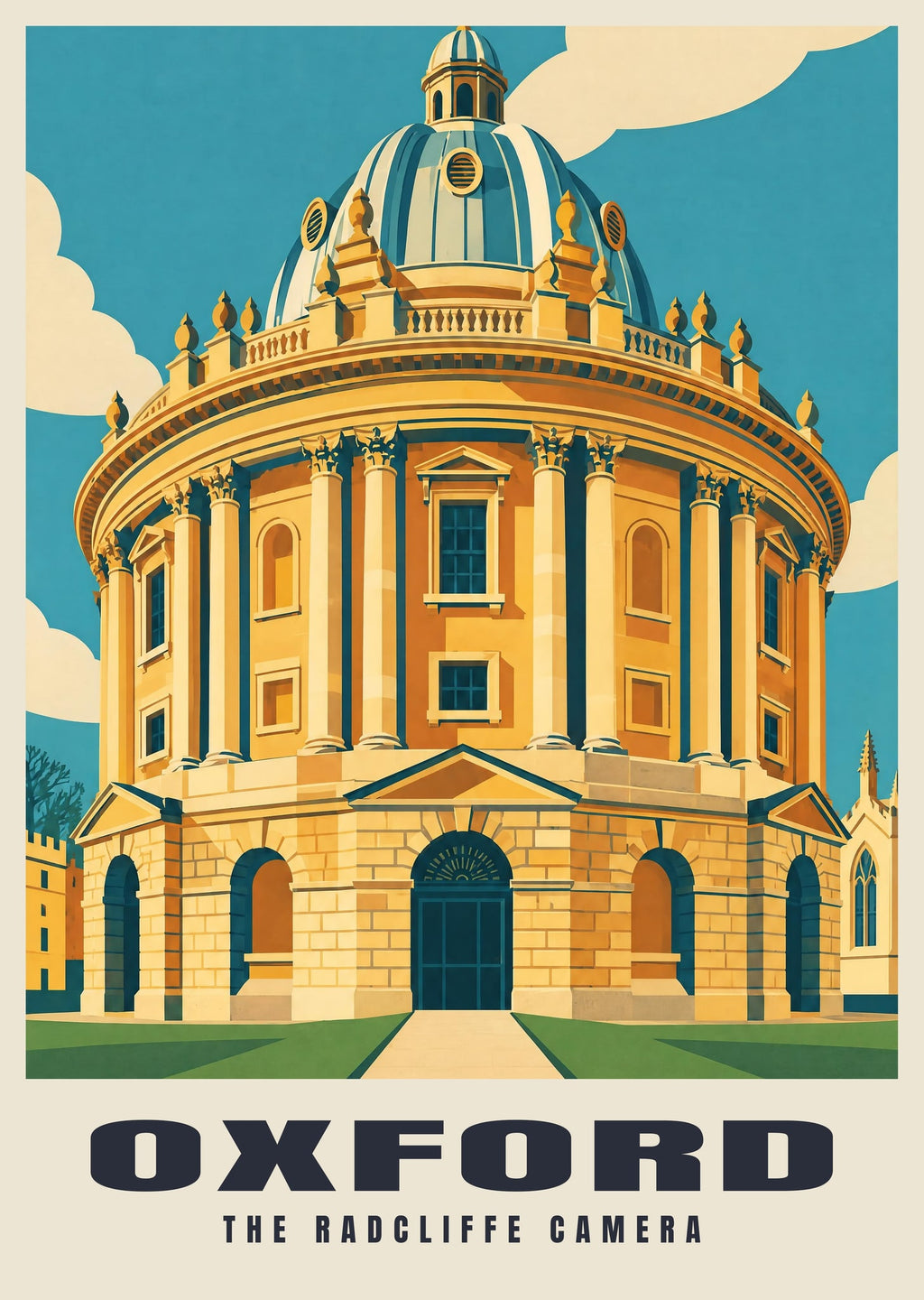The Radcliffe Camera, Oxford poster, Mid-Century style