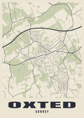 Street map poster of Oxted, Surrey