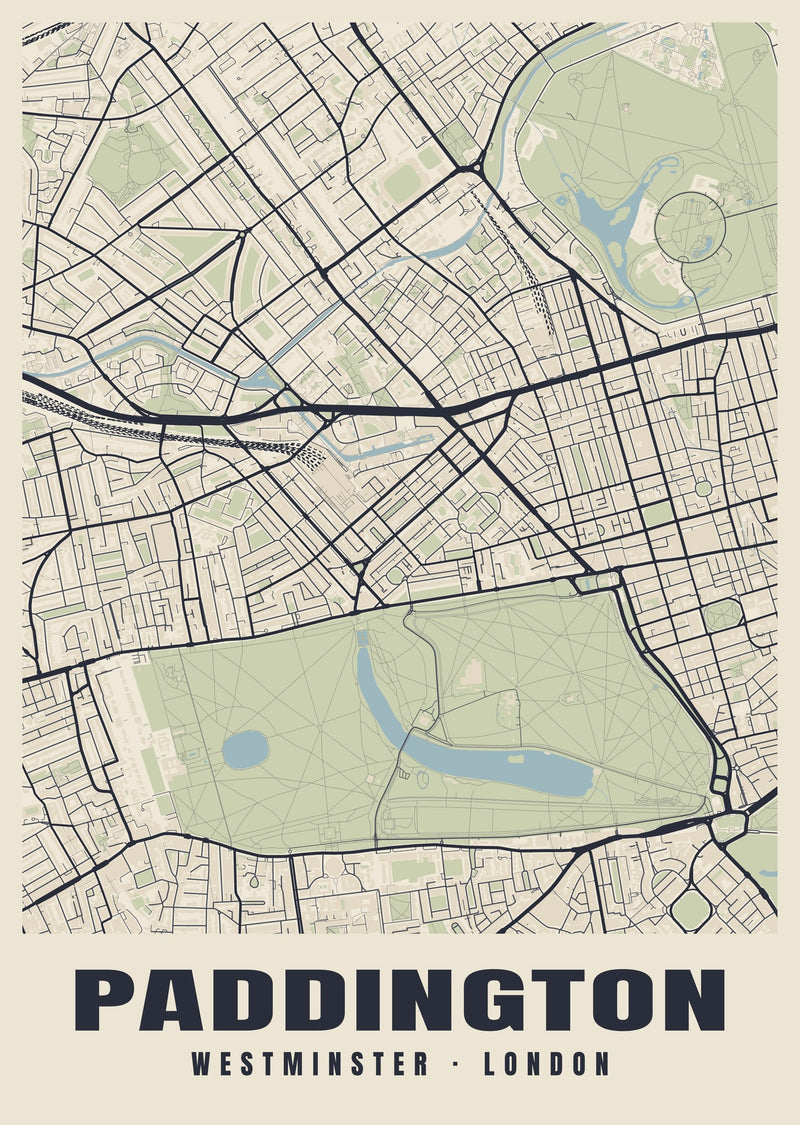 Paddington Heritage Street Map Poster