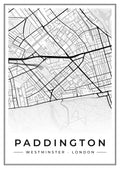 Street map poster of Paddington, Westminster, London