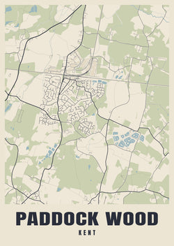 Street map poster of Paddock Wood, Kent