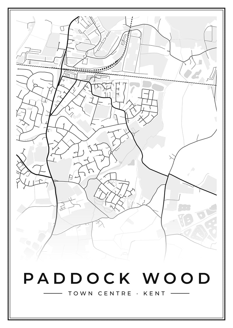 Paddock Wood Town Centre Street Map Poster