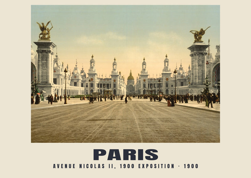 Avenue Nicolas II, Exposition 1900, Paris — 1900 · Stampa di fotocromo d’epoca