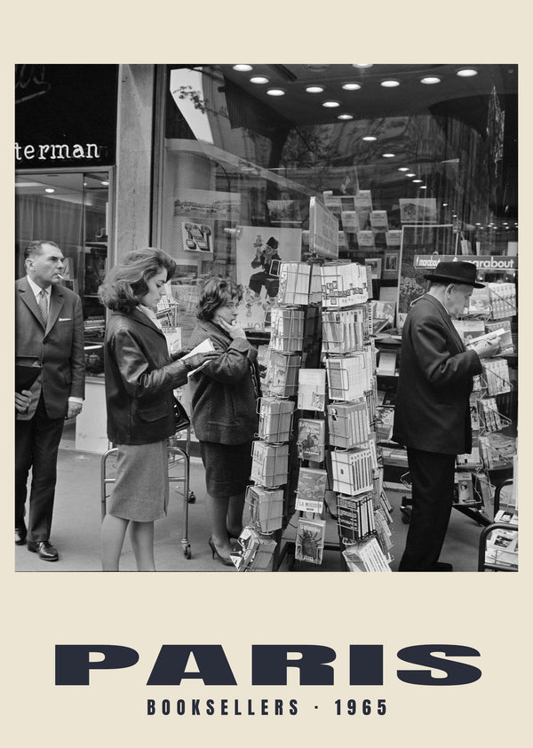 Księgarze, Paris — 1965 · Wydruk historycznej fotografii