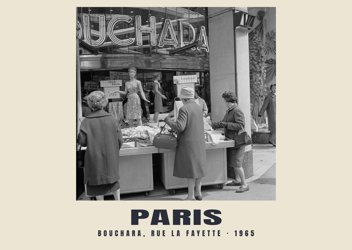 Bouchara, Rue La Fayette, Paris, 1965 — Wydruk historycznej fotografii