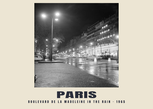 Boulevard de la Madeleine bajo la lluvia, París, 1965