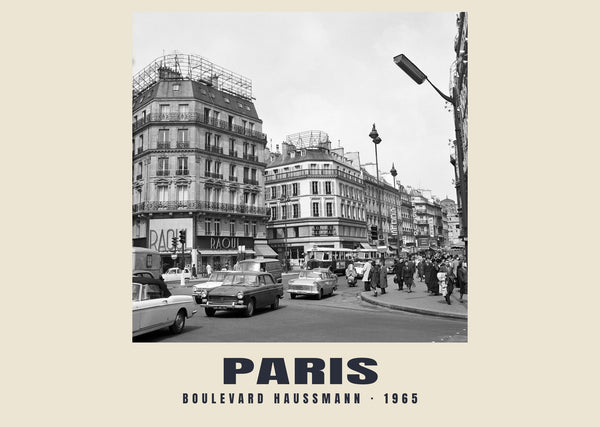 Boulevard Haussmann, Parigi — 1965 · Stampa fotografica storica