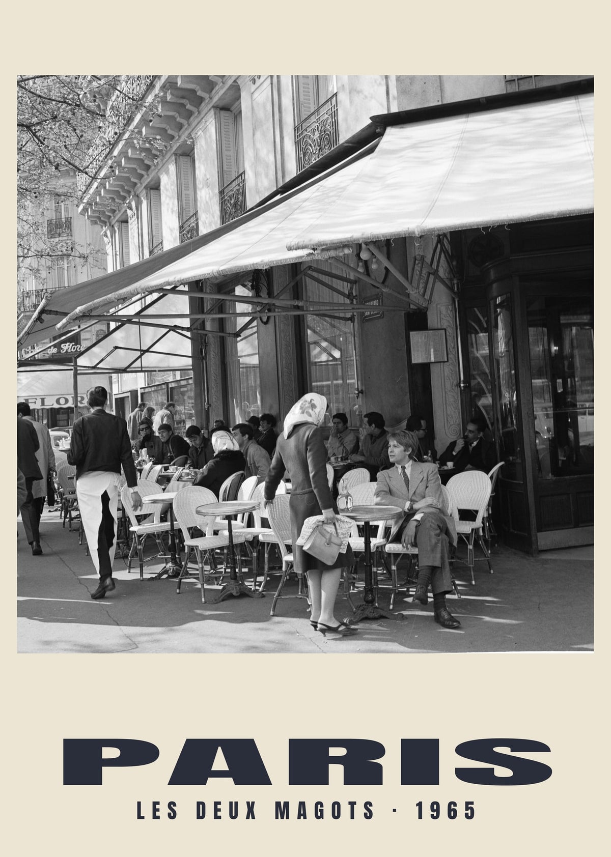 Les Deux Magots, Paris, 1965 — Historische fotoprint