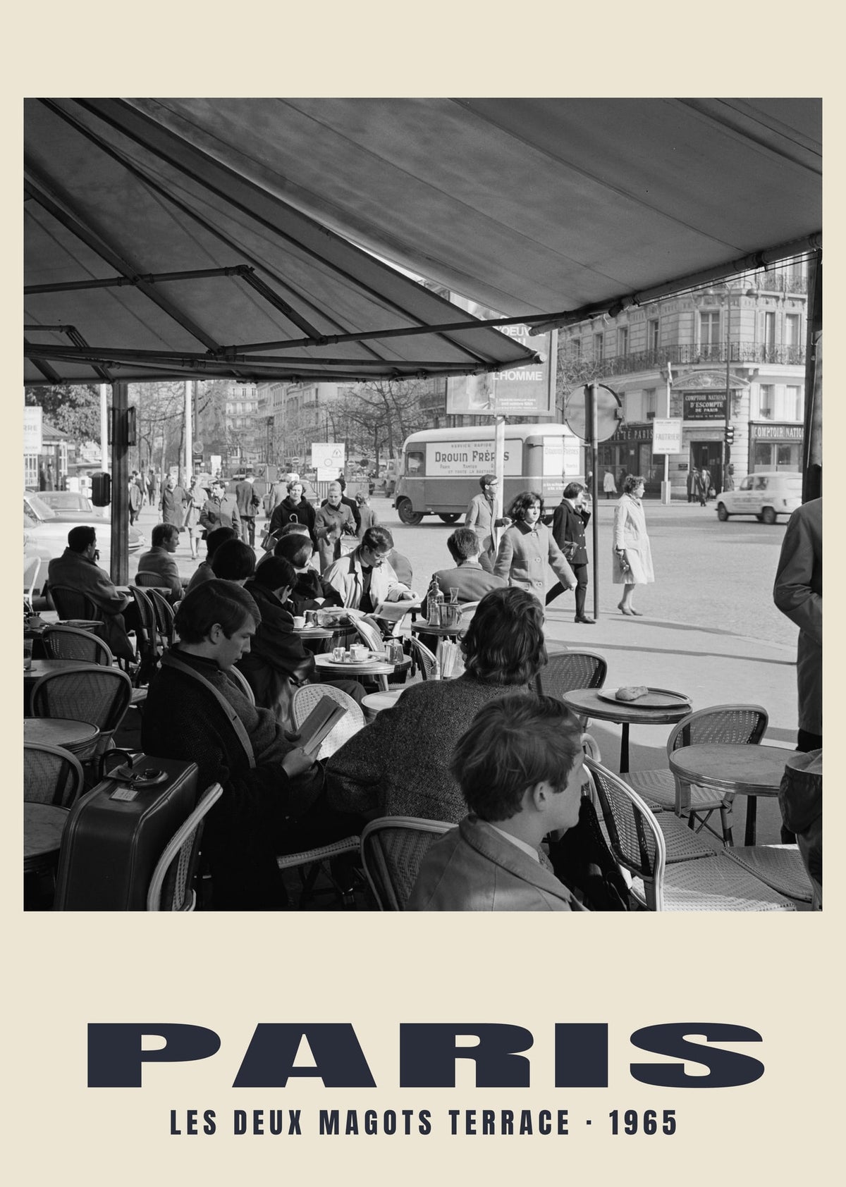 Les Deux Magots Terrasse, Paris, 1965 — Historischer Fotodruck
