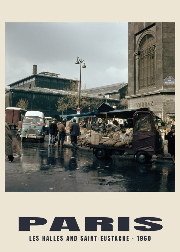 Les Halles i Saint-Eustache, Paris — 1960 · Wydruk historycznej fotografii