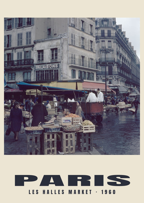 Markt Les Halles, Paris — 1960 · Historischer Fotodruck