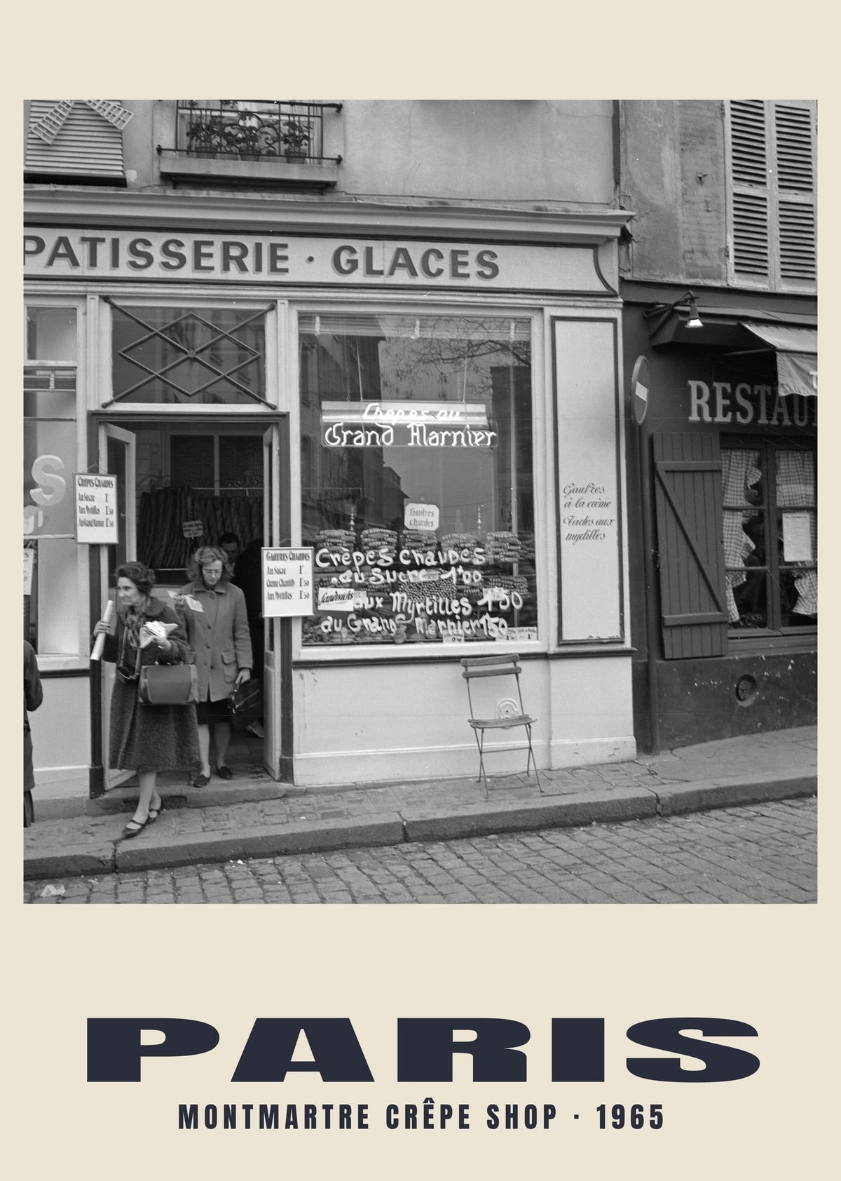 Crêperie de Montmartre, Paris, 1965