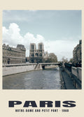 Notre-Dame i Petit Pont, Paris, 1960 — Wydruk historycznej fotografii