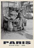 Stoisko z ostrygami, Paris, 1965 — Wydruk historycznej fotografii