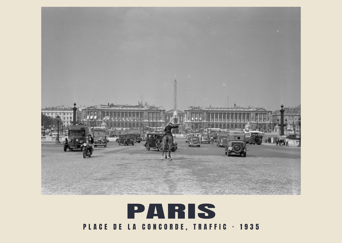 Traffico in place de la Concorde, Parigi, 1935