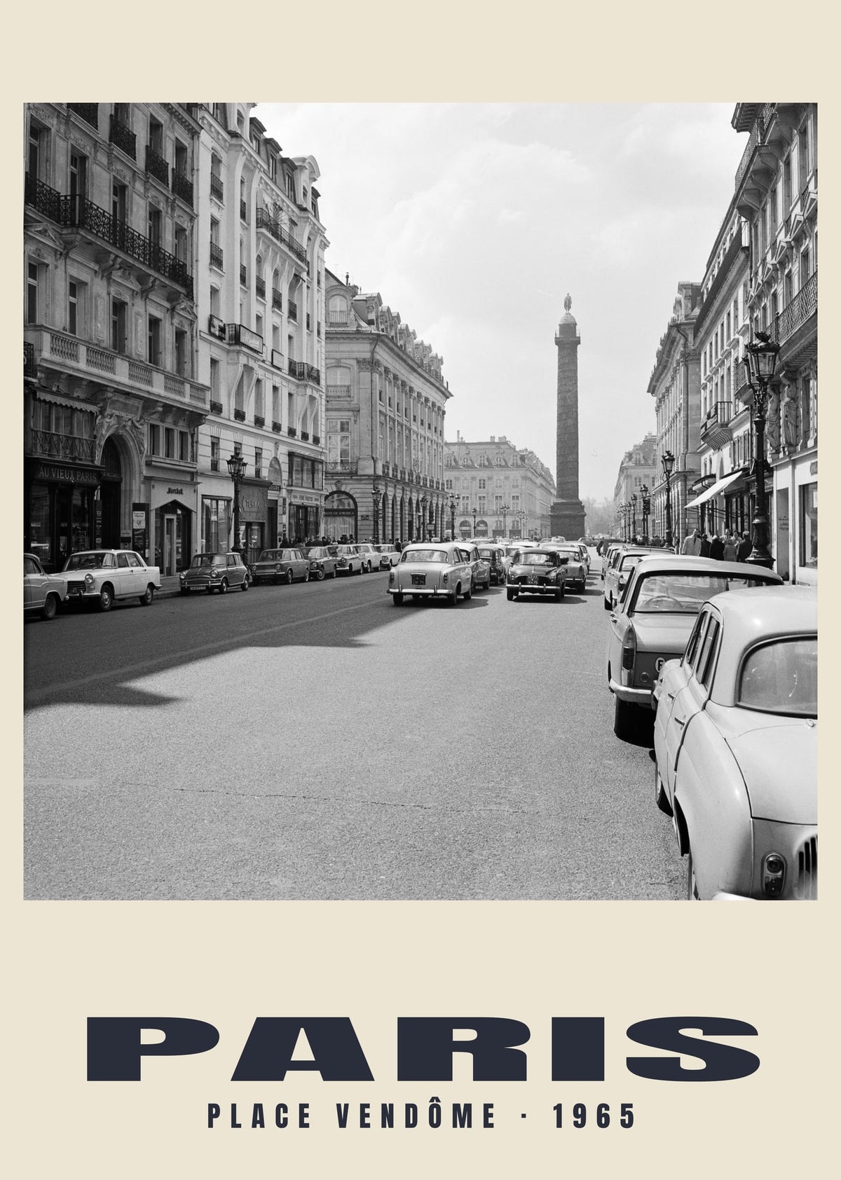 Place Vendôme, Paris, 1965 — Lámina de fotografía histórica