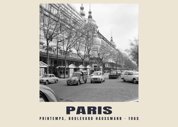 Printemps, Boulevard Haussmann, Paris — 1965 · Lámina de fotografía histórica