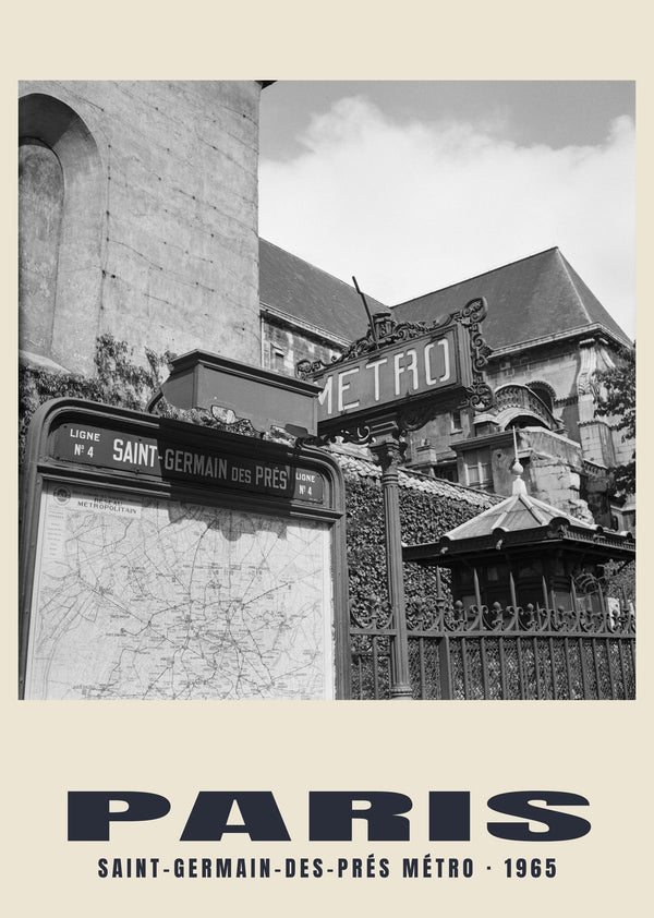 Saint-Germain-des-Prés Métro, Paris — 1965 · Stampa fotografica storica