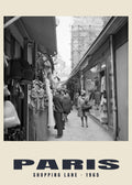 Uliczka handlowa, Paris, 1965 — Wydruk historycznej fotografii