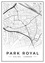 Street map poster of Park Royal, Ealing, London