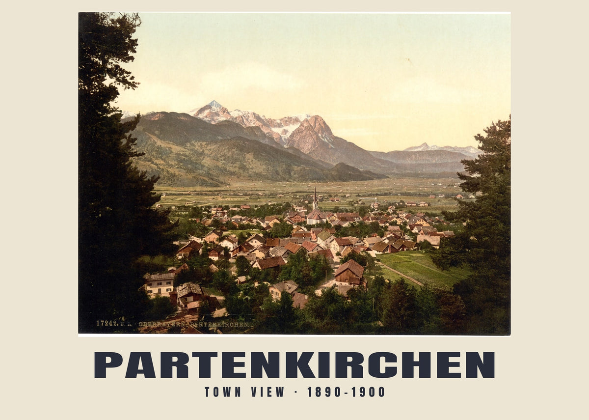 Town View, Partenkirchen, 1890–1900 heritage photograph