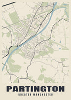 Street map poster of Partington, Greater Manchester