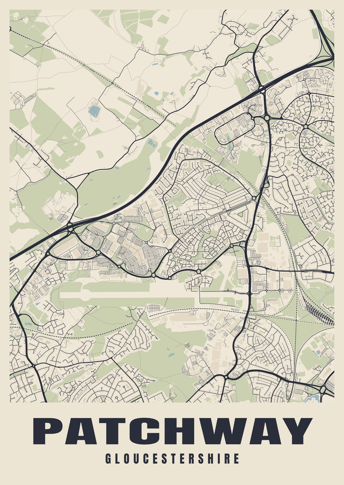 Street map poster of Patchway, Gloucestershire