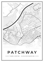 Street map poster of Patchway town centre, Gloucestershire