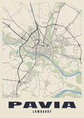 Street map poster of Pavia, Lombardy