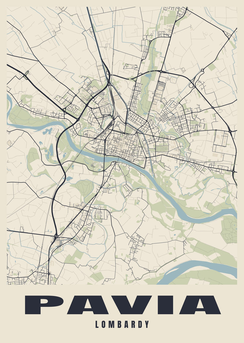 Pavia Street Map Poster