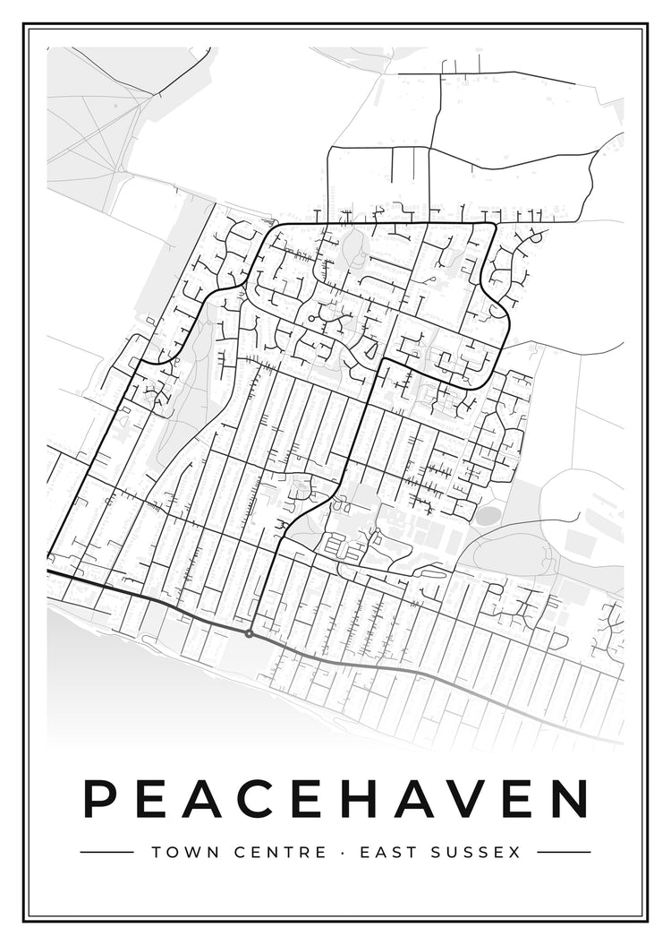 Peacehaven Town Centre Street Map Poster