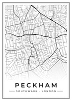 Street map poster of Peckham, Southwark, London