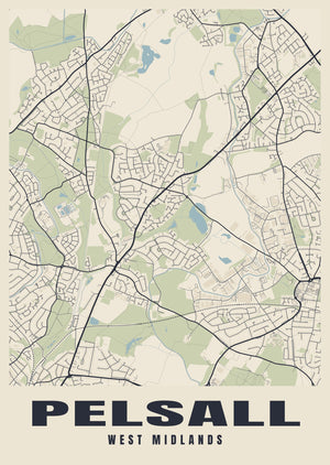 Pelsall Street Map Poster